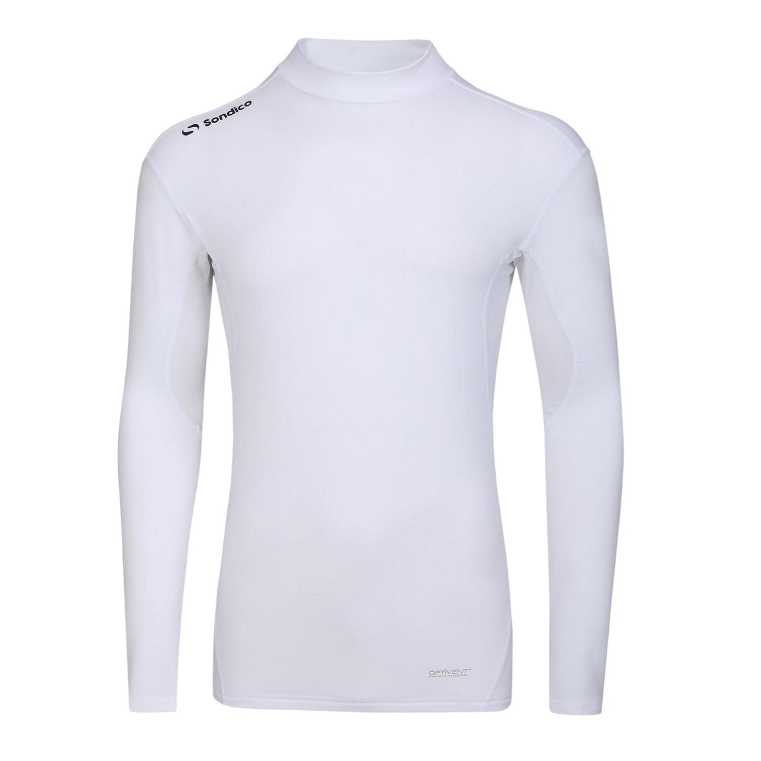 Sondico Heren-basislaagshirt met hoge kraag (Wit)