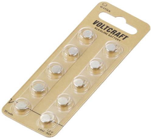 VOLTCRAFT Knopfzelle LR41 1.5V 10 St. 35 mAh Alkali-Mangan AG3