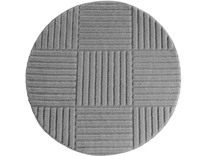 Tapis à reliefs géométriques gris-rond d200 cm