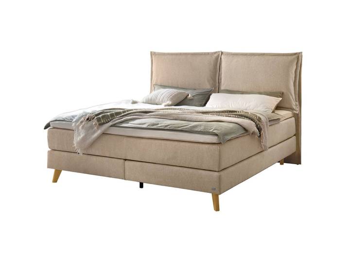 Hasena Boxspringbett Ricarda sand Stoff 140 x 200 cm - Boxspringbett