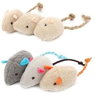Uplift Treasures Catnip Mouse Toy Set Interactive Plush Cat Toys random Color 3 Pcs