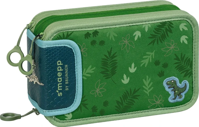 BRUNNEN Federmäppchen befüllt s'maepp Sweet Dino Jungle grün 33-teilig, 20,0 x 7,5 cm
