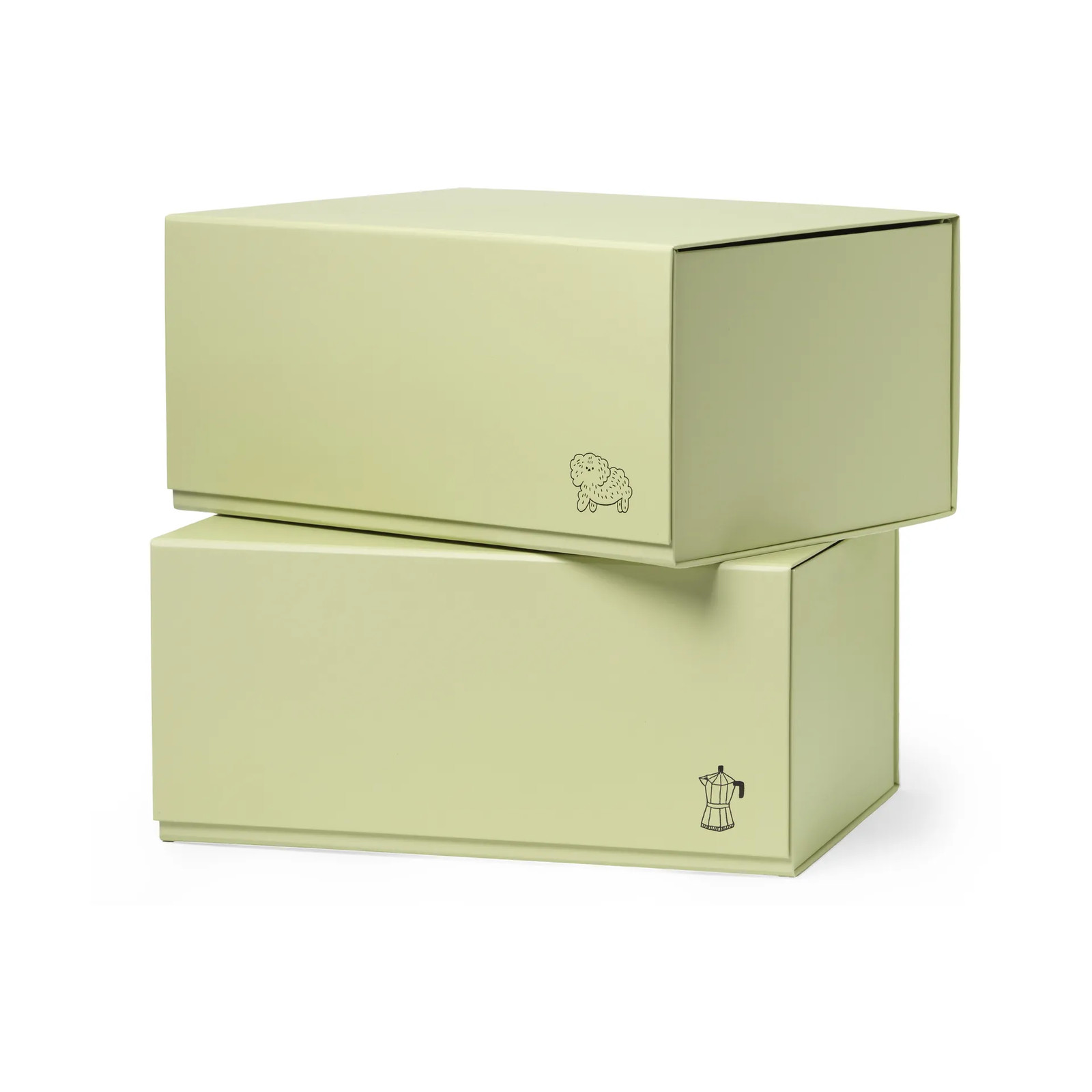 TÔNN furniture Pac box opbergbox TÔNN x MAJASBOK vlierbloesemgroen, 2-pack