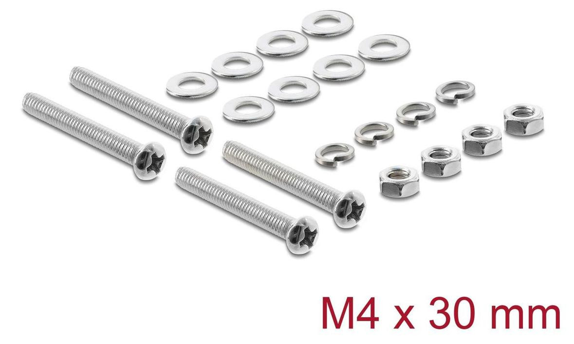 Delock Set van 20 roestvrijstalen ventilatorschroeven, M4 x 30 mm