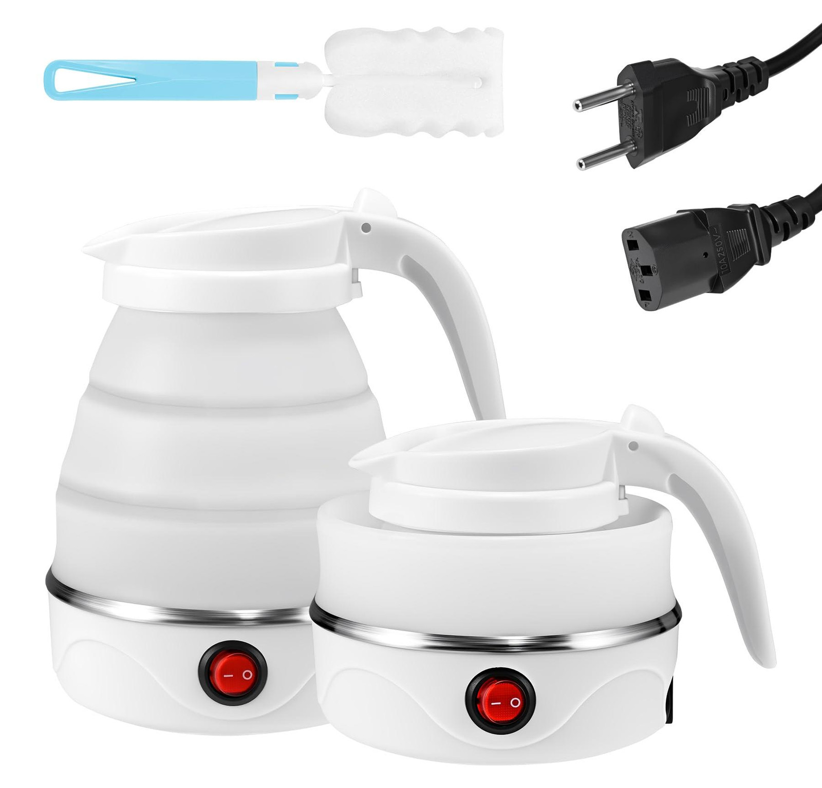 Dripio Opvouwbare reiswaterkoker, 600 ml, wit, siliconen