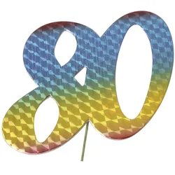 5x Paper Style Jubiläumszahl 80 bunt
