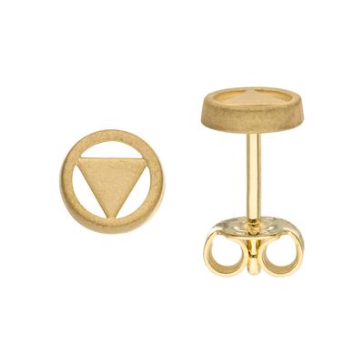 Paar Ohrstecker JOBO "Dreieck", gelb (gelbgold 375), Ohrringe, Damen, 6mm, Gelbgold 375, 375 Gold 6 mm
