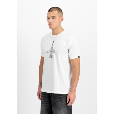 T-Shirt ALPHA INDUSTRIES "Air Force Sketch T-Shirt", Herren, Gr. M, weiß, Obermaterial: 100% Baumwolle, Shirts T-Shirt