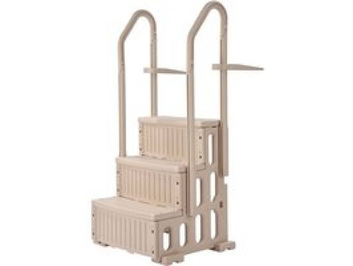 VEVOR Sicherheitsleiter, 3-stufige Treppe mit Doppelhandlauf und rutschfesten Hochleistungsstufen, max. Tragkraft 180 kg, für 91,4–121,9 cm große Einbau- & Aufstellpools mit jeder Terrassenoberfläche