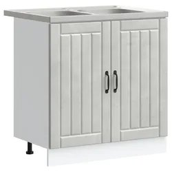 vidaXL Waschbecken-Unterschrank Lucca 2 pcs Beton Grau Holzwerkstoff