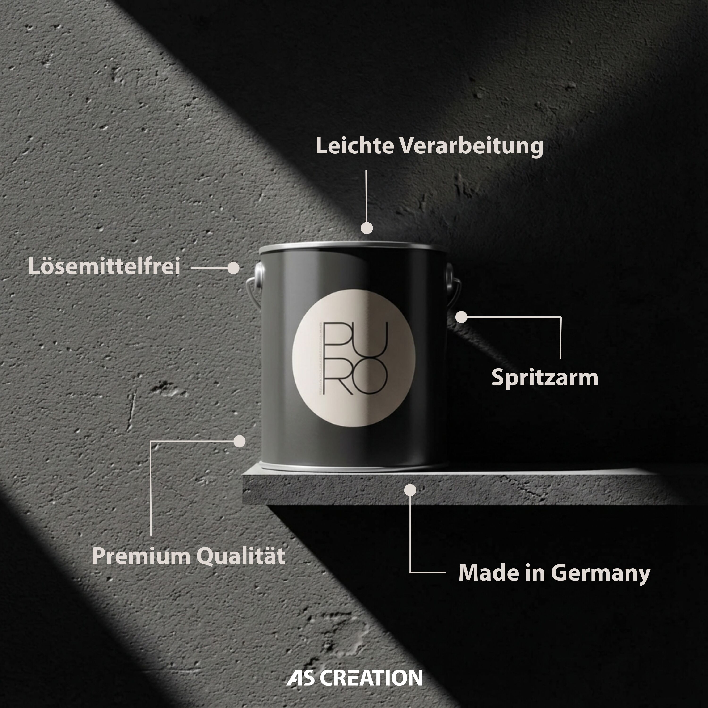 A.S. Création "Premium Innenwandfarbe PURO Tuchmatt diverse apricot" ideal für Wohnzimmer, Schlafzimmer, Flur und Küche, Farbwelt Apricot