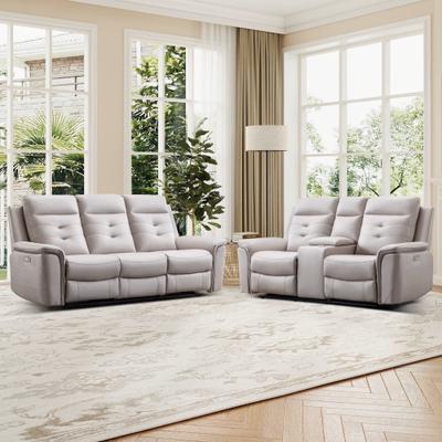 EBELLO Power Reclining Sofa Set with USB Ports Modular 3-Seat / Loveseat / Single Recliner Living Room & Home Theater Couch