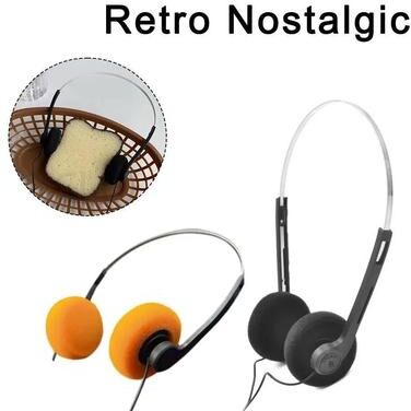 Uplift Picks Retro Nostalgic Wired Earphones With Classic Comfort And Sound Isolation orange