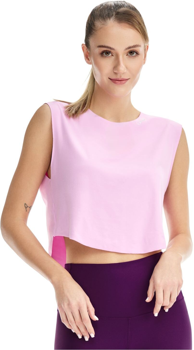 Crop-Top WINSHAPE "AET115LS", Damen, Gr. M, rosa (lavender rose), 85% Polyester, 15% Elasthan, Rückenausschnitt, Tops Crop-Top, Functional Soft and Light lavender rose M