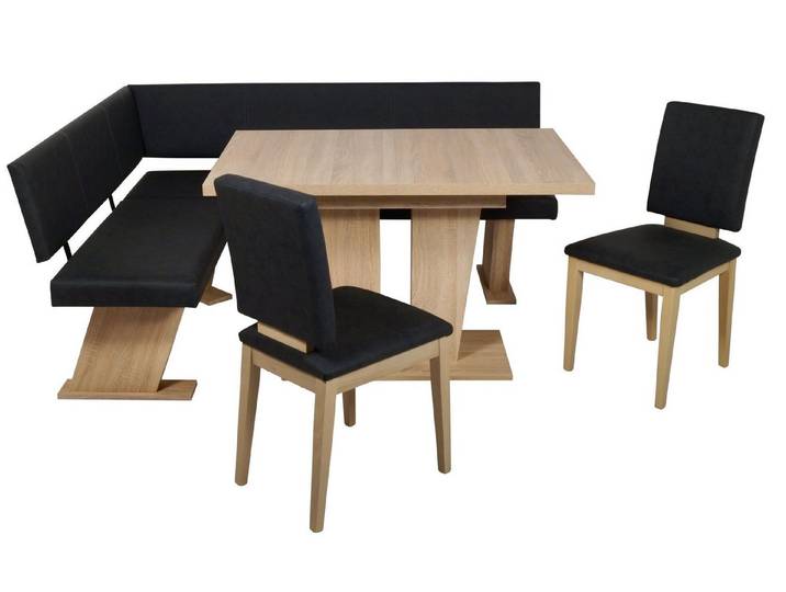 Stolebaenk Eckbankgruppe Verona Artisan Rechts VEVETI, (Eckbankgruppe, 1 x Eckbank, 1 x Tisch, 2 x Stuhl)