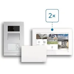 Busch-Jaeger, Klingel + Türsprechanlage, Zweifamilienhaus-Set H8-2FHB/SET Video Basic Welcome IP AP