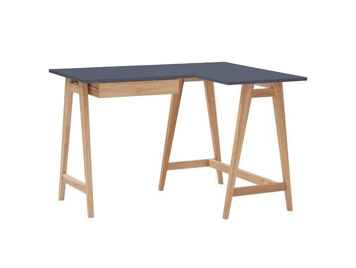 Bureau d’angle 115cm Tiroir à gauche Gris/Graphite