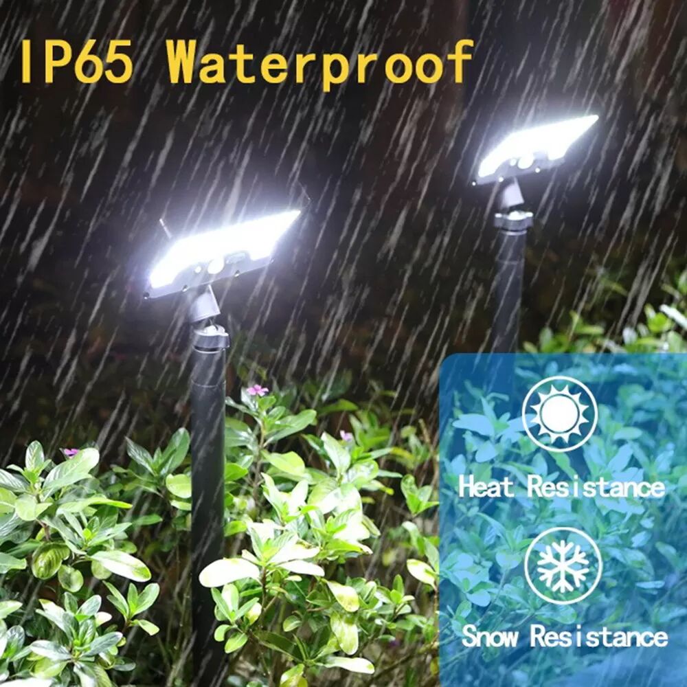 INF Lampe Solaire de Chemin 92 LED: Détecteur de Mouvement, Charge USB, Angle Réglable pour Jardin