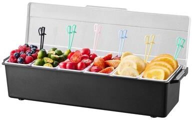 Tools, Home & Hobby Ice Chilled Condiment Server Tray With Lid Compartment Garnish Caddy For Bar Taco Salad & Fruit Ice Chilled Condiment Server Tray With Lid Compartment Garnish Caddy For Bar Taco Salad & Fruit