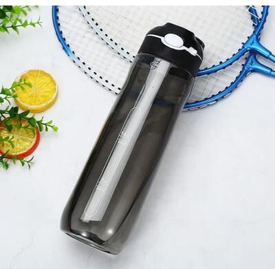 Inspired Living Tritan Hydration Pro Water Bottle With Straw BPA Free Gym & Outdoor Sports Bottle (750ml 1000ml) black 1000ml