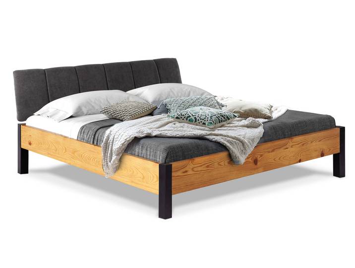 CURBY Bett mit Metallfuß und Polsterkopfteil, Material