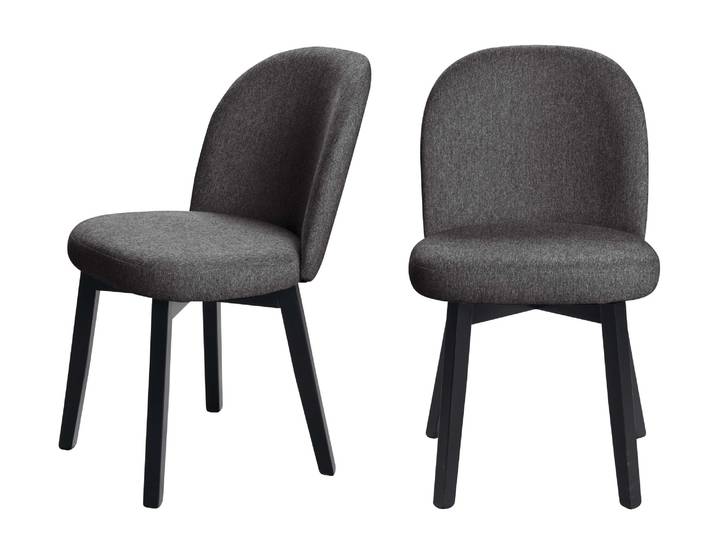 GOODproduct Aretha Esszimmerstuhl, Wohnstuhl, Polsterstuhl, Essstuhl (Set) 2 Stk.schwarz lackiertes Gestell aus massivem Buchenholz, gepolstertert