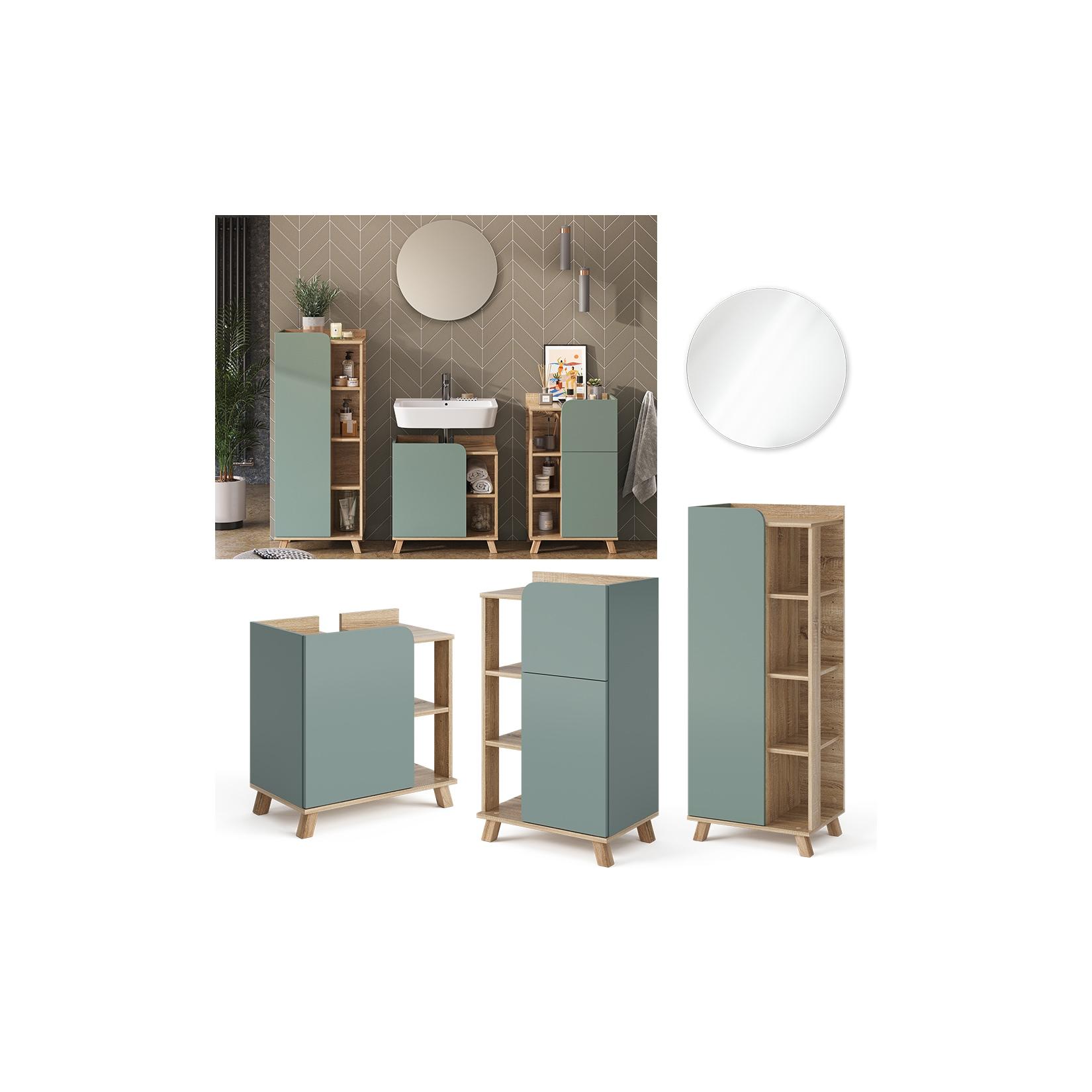 Vicco Badmöbel-Set Karen Sonoma Mintgrün 4 Teile