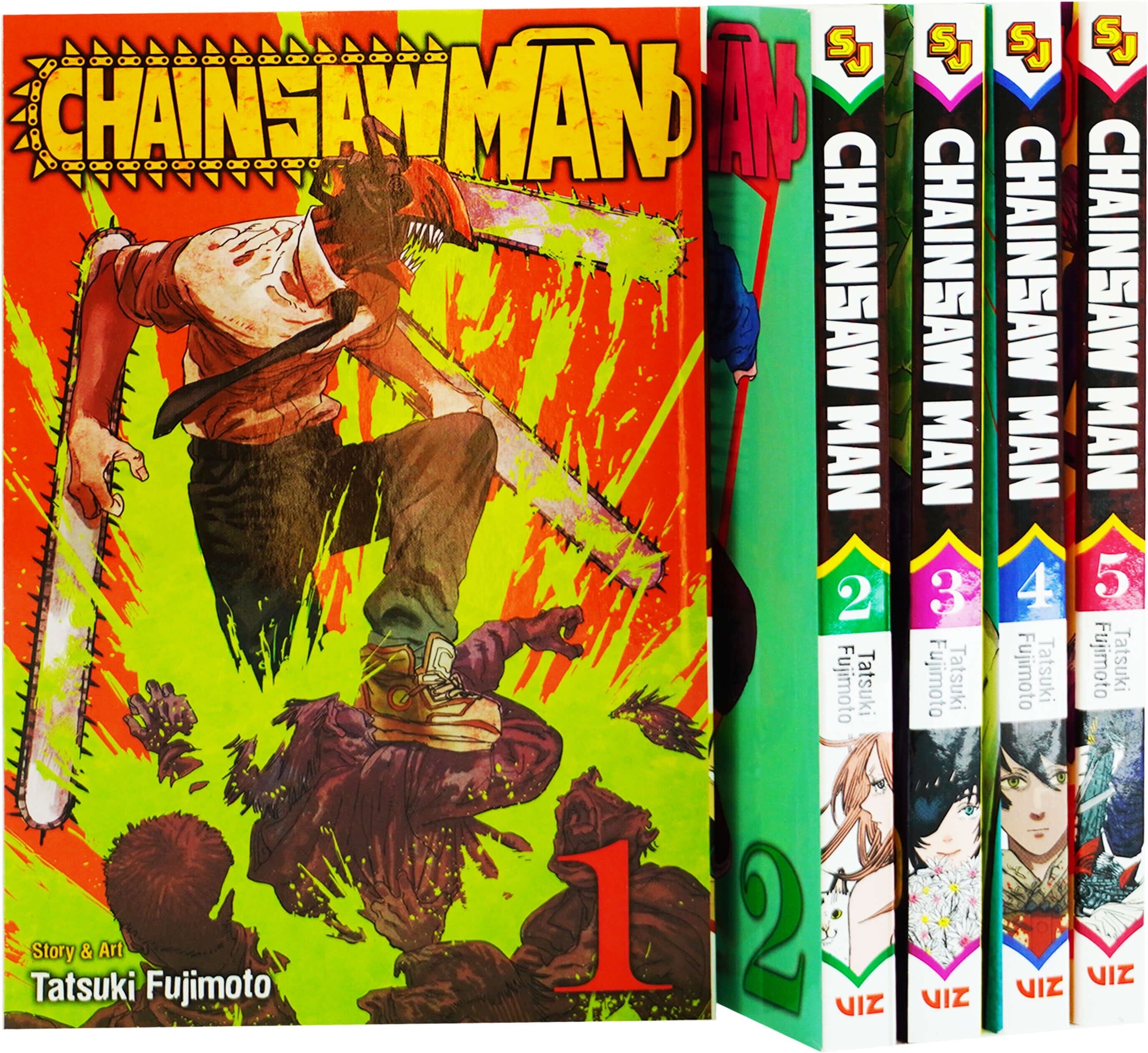 Chainsaw Man Vol. 1-5 by Tatsuki Fujimoto: 5 Books Collection Set - Manga - Paperback Viz Media, Subs. of Shogakukan Inc
