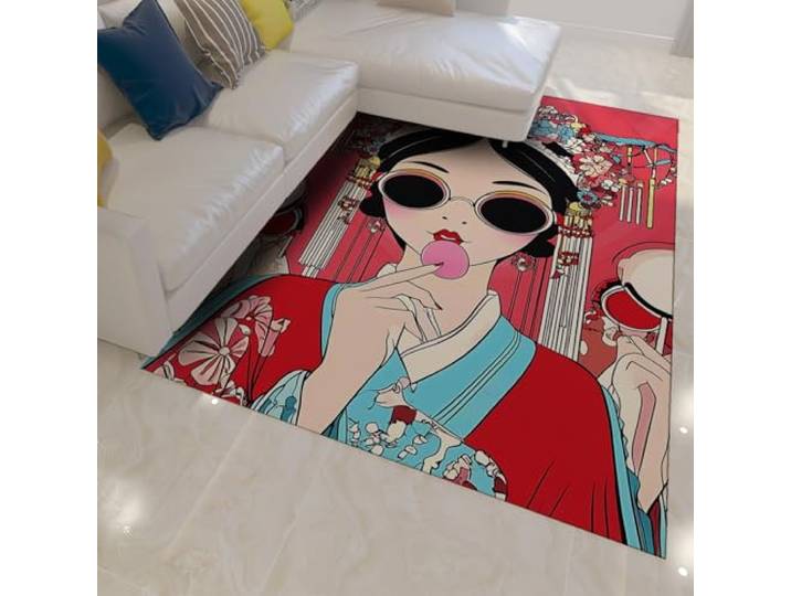HOBBOY Mode Meisje Deurmat Chinese Traditionele Decor Tapijt Rood Gebied Tapijten Creatieve Indoor Vloermat voor Woonkamer Slaapkamer Runner Tapijt 240 x 300 cm