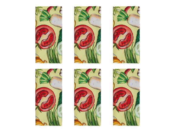 Serviettes - Lot de 6 42 x 0 x 42cm Multicolore/Multicolore