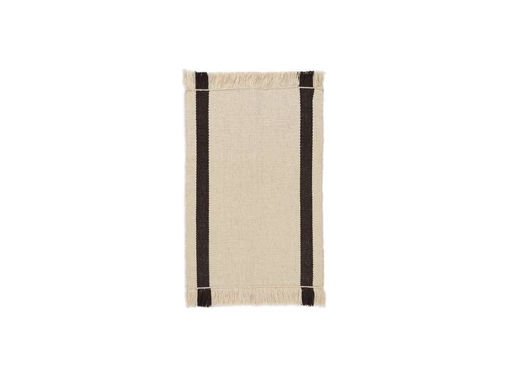 Ferm Living - Calm Kelim Fussmatte, 50 x 70 cm, off-white / coffee