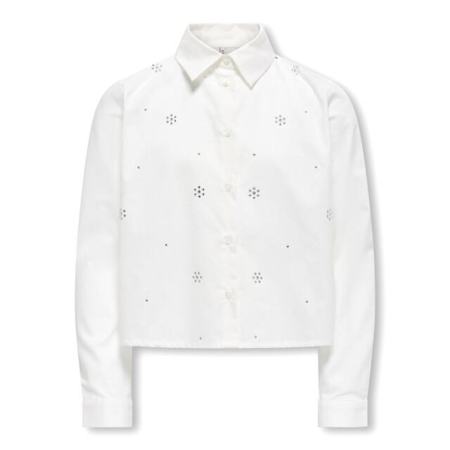 Only Kogclara life short emb shirt wvn off-white