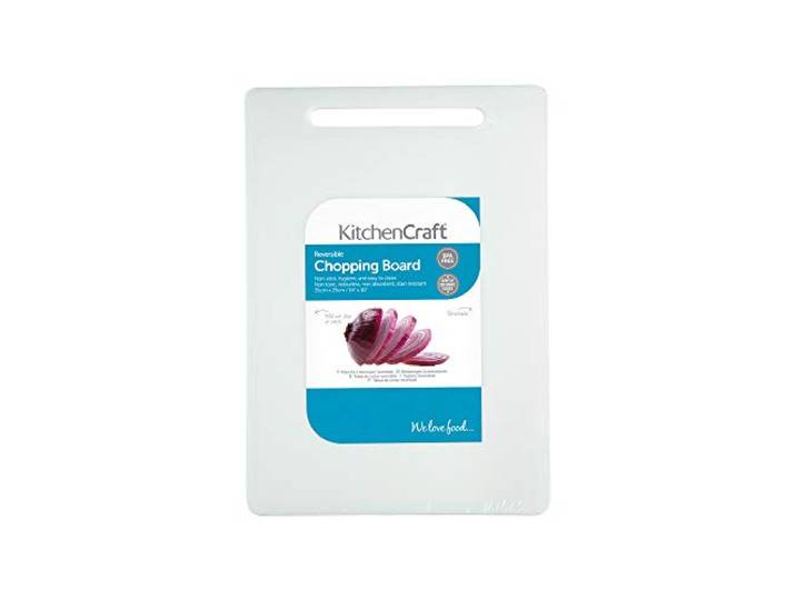KitchenCraft Grote snijplank, niet giftige plastic, wit, 35 x 25 cm