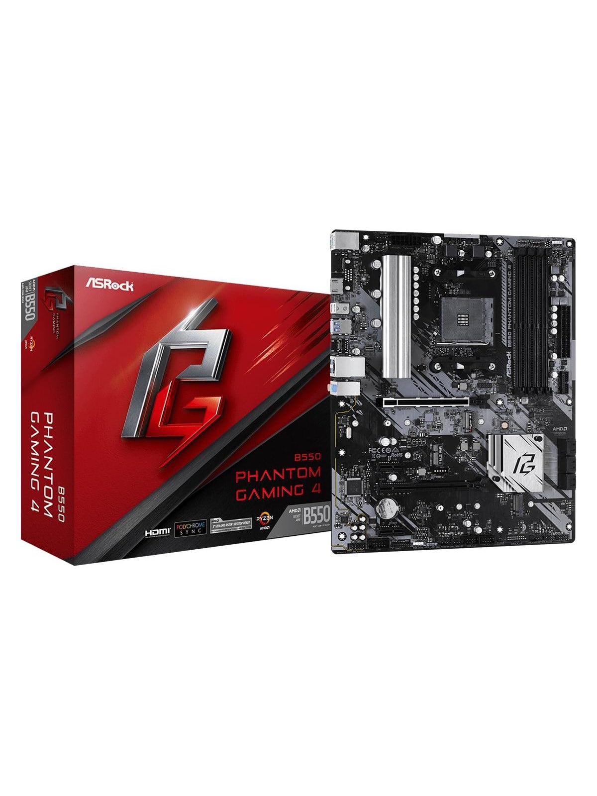ASRock B550 PHANTOM GAMING 4 Mainboard - AMD B550 - AMD AM4 - DDR4 RAM - ATX