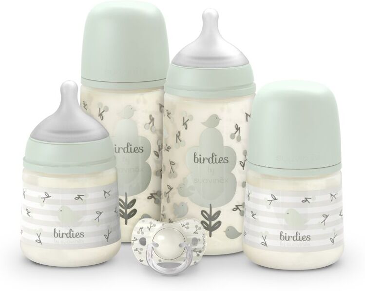 Suavinex Birdies Set set for babies 0m+ Green