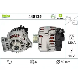 Generator VALEO 440135 für Ford C-Max II Grand Mondeo IV Turnier