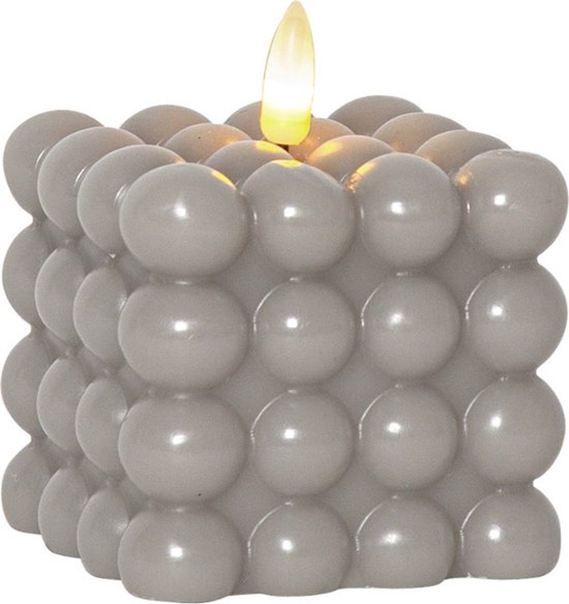 Star Trading LED bubbelkaars Dot grijs van echte was