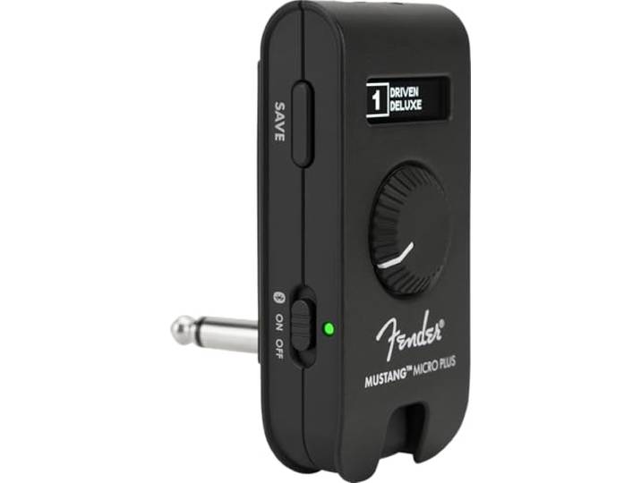 Fender Mustang Micro Plus Kopfhörer-Gitarrenverstärker, Bluetooth Lautloses Üben, 25 Verstärker & Effekte, integriertes Stimmgerät, USB-Aufnahme, Fender Tone App, tragbar, Basskompatibel