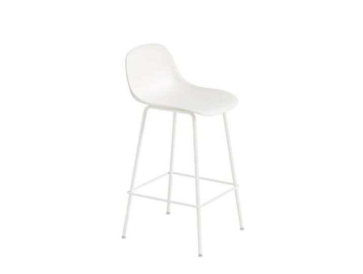 Muuto Fiber Tube Barstuhl mit Rückenlehne 65cm Weiß