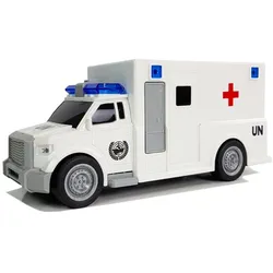 Krankenwagen mit Friktionsantrieb weiß 1:20 mit Sound