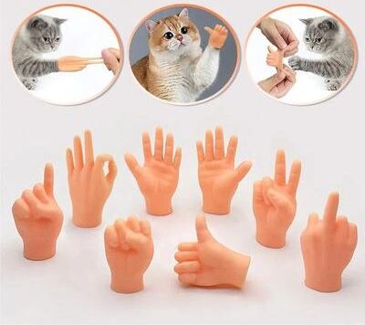 Inspired Finds Stretchable Finger Cat Teasing Toy Gloves With Fake Scissors Design right Hand