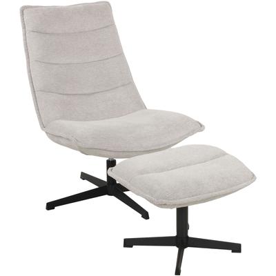 Relaxsessel DUO COLLECTION "Relaxsessel Aveiro mit Hocker", hellgrau, B:69cm H:94cm T:91cm, Polyester 96%, Nylon 4%, Sessel, Relaxsessel