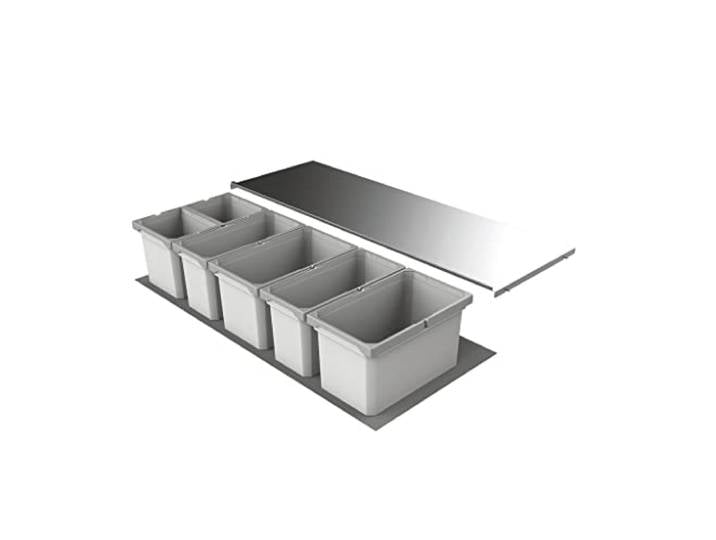 Naber Cox® Box 1T 1200-6. Abfallsammler, hellgrau.