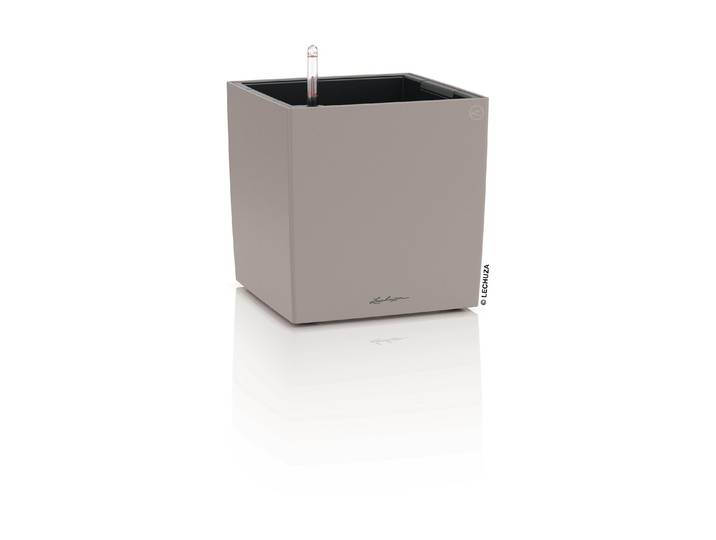 Bewässerungssystem Lechuza CUBE Color 30 , beige (sandbraun), Kunststoff, Bewässerungs-Sets, Bewässerungssystem, Pflanzgefäss mit integriertem Bewässerungssystem