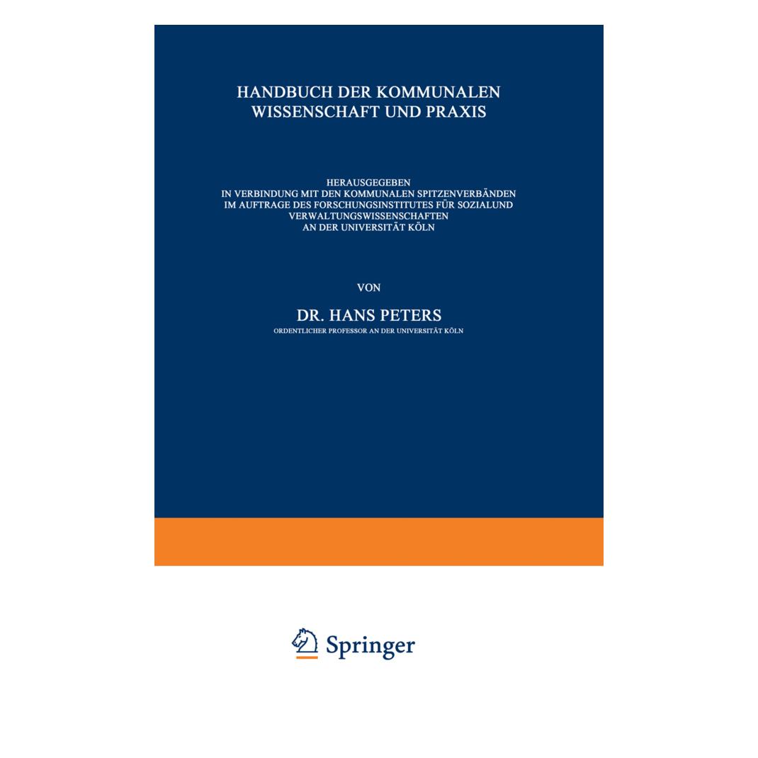 Springer Kommunalverfassung (Deutsch, Softcover, Hans Peters) (55538848)