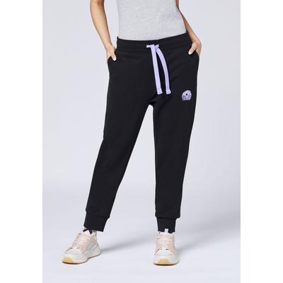 Jogginghose CHIEMSEE, Damen, Gr. XL (46/48), Normalgrößen, schwarz (schwarz beauty), 88% Baumwolle, 12% Polyester, Hosen Jogginghose