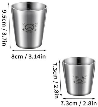 Uplift Picks Stainless Steel Coffee Mug With Scale Double Layer Insulated Cup 2 Pcs