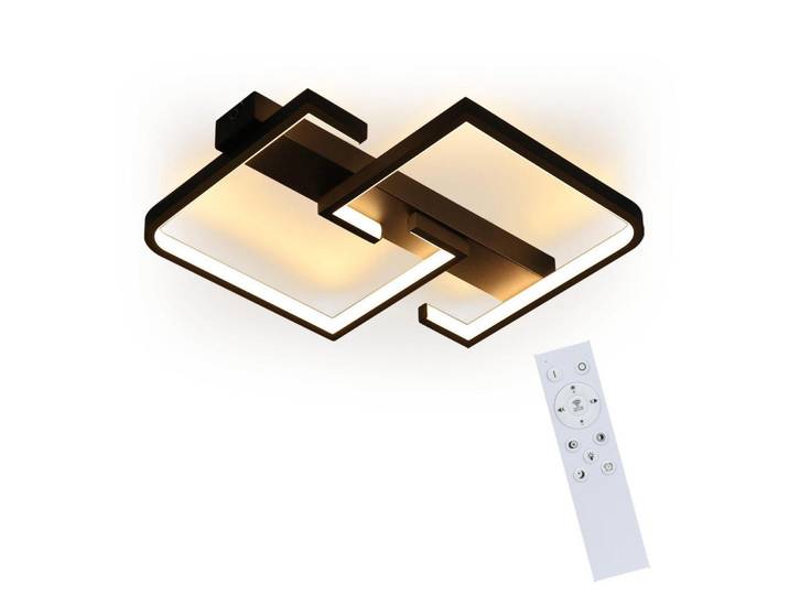 Nettlife LED Deckenleuchte Crosby 42/37/5, Schwarz, Metall, LED integrated, 37x5x42 cm, Lampen & Leuchten, Innenbeleuchtung, Deckenleuchten, Deckenleuchten
