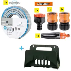 Gartenschlauch-Set Evenes/Claber 1/2'',best. aus Wasserschlauch Hahn-/Schlauchstück, Spritzdüse