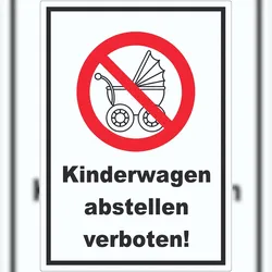 HB-Druck Aufkleber Kinderwagen abstellen verboten A7 (74x105mm)